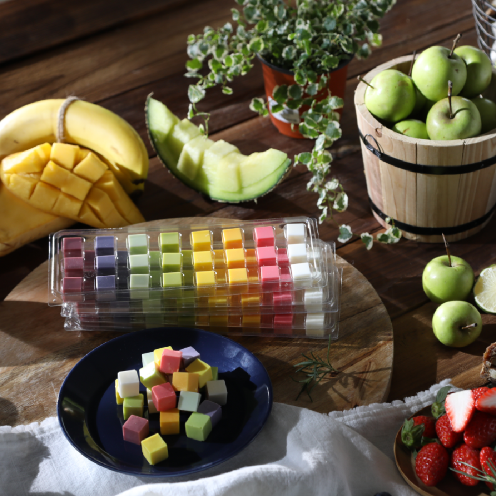 Rainbow cube cheese | cheese, child snack, dessert