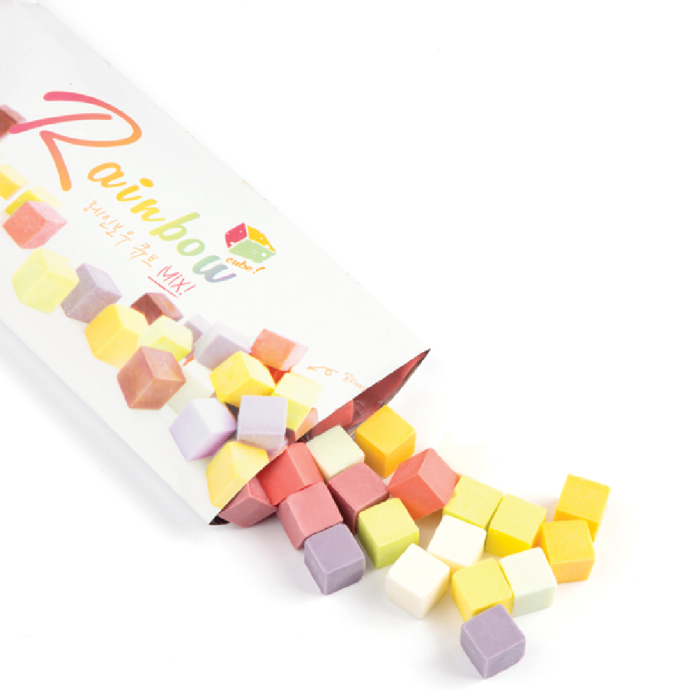 Rainbow cube cheese | cheese, child snack, dessert